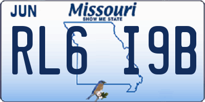 MO license plate RL6I9B