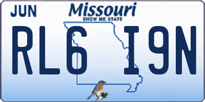 MO license plate RL6I9N