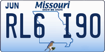 MO license plate RL6I9O