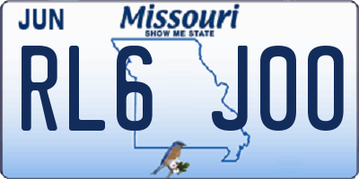 MO license plate RL6J0O