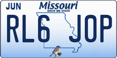 MO license plate RL6J0P