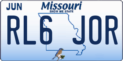 MO license plate RL6J0R