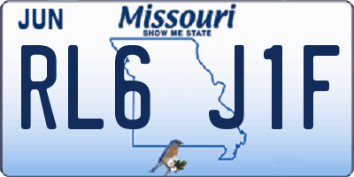 MO license plate RL6J1F