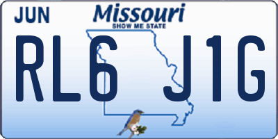 MO license plate RL6J1G