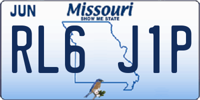 MO license plate RL6J1P