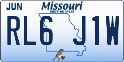 MO license plate RL6J1W