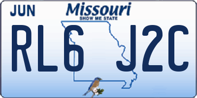 MO license plate RL6J2C