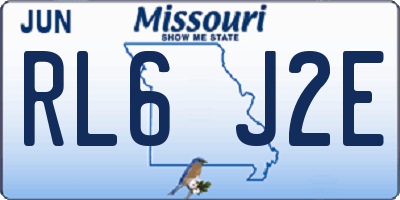 MO license plate RL6J2E