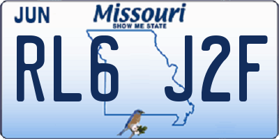 MO license plate RL6J2F