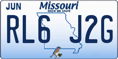 MO license plate RL6J2G