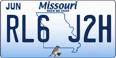 MO license plate RL6J2H