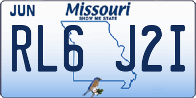 MO license plate RL6J2I
