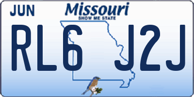 MO license plate RL6J2J