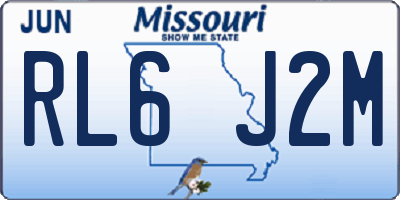 MO license plate RL6J2M