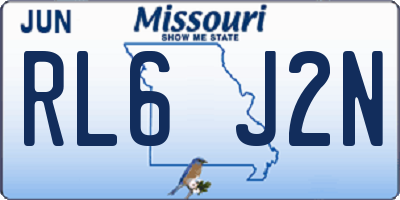 MO license plate RL6J2N