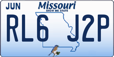 MO license plate RL6J2P