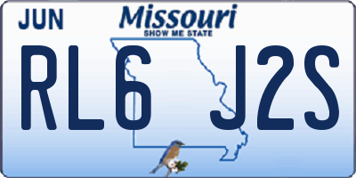 MO license plate RL6J2S