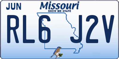 MO license plate RL6J2V
