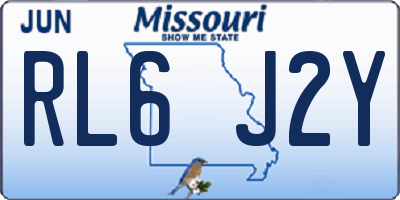 MO license plate RL6J2Y