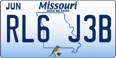 MO license plate RL6J3B