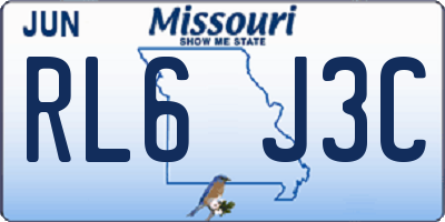 MO license plate RL6J3C