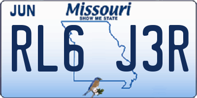 MO license plate RL6J3R