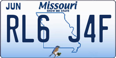 MO license plate RL6J4F