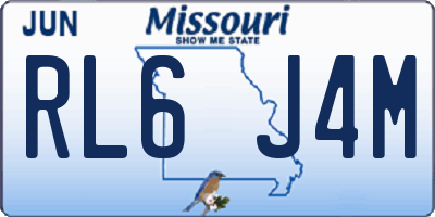 MO license plate RL6J4M