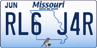 MO license plate RL6J4R