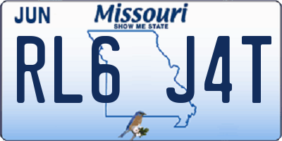 MO license plate RL6J4T