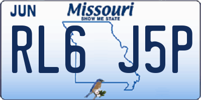 MO license plate RL6J5P