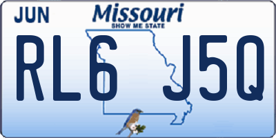 MO license plate RL6J5Q