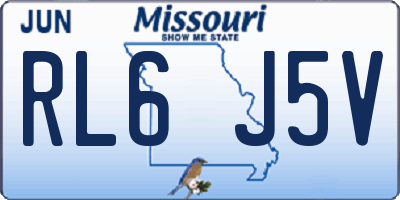 MO license plate RL6J5V