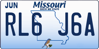 MO license plate RL6J6A