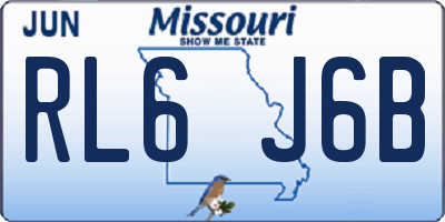 MO license plate RL6J6B