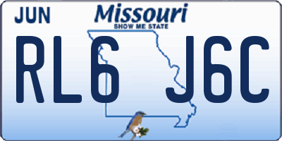 MO license plate RL6J6C