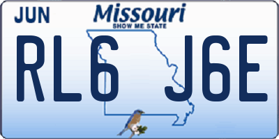 MO license plate RL6J6E