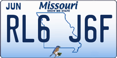 MO license plate RL6J6F