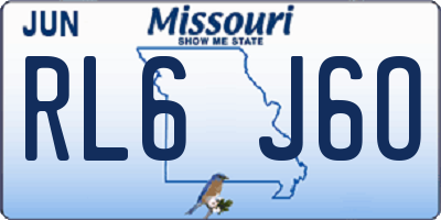 MO license plate RL6J6O
