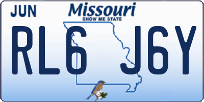MO license plate RL6J6Y