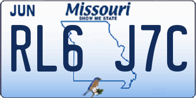 MO license plate RL6J7C