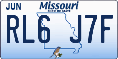 MO license plate RL6J7F
