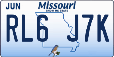 MO license plate RL6J7K