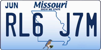 MO license plate RL6J7M