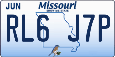 MO license plate RL6J7P