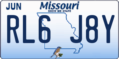 MO license plate RL6J8Y