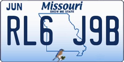 MO license plate RL6J9B