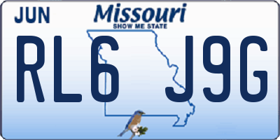 MO license plate RL6J9G