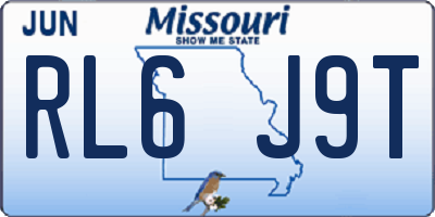MO license plate RL6J9T