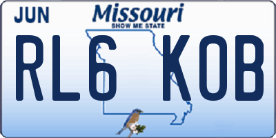 MO license plate RL6K0B